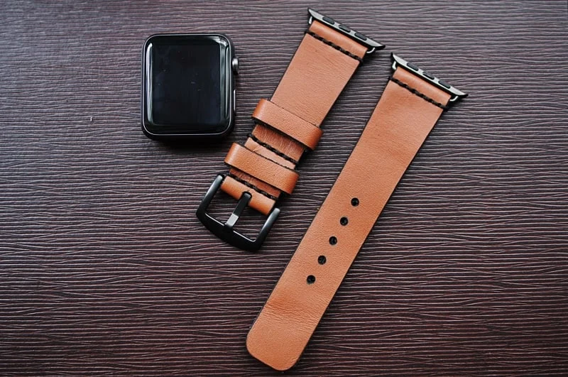 AWBF93-D60 handgefertigt Vintage Leder Uhrenarmband incl. Lugs Adapter für Apple Watch (oder Apple Watch Sport) 42mm oder 38mm – Bild 9